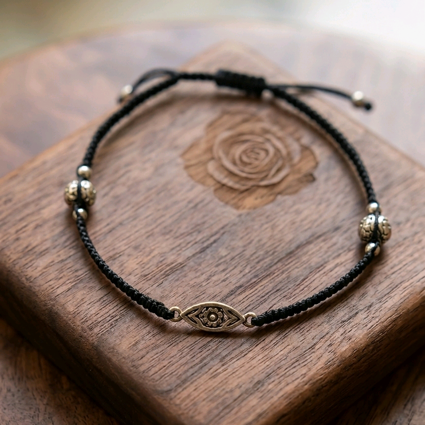 Silver Evil Eye Anklet 